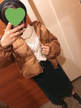 「Honeys（ハニーズ）のアイテム（スカート）」を使った、SHUNAさん（レディース・158cm）の冬コーディネート