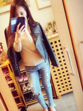 「CLOSE-UP（クローズアップ）のアイテム（パンツ）」を使った、＊花子＊さん（レディース・154cm）の冬コーディネート