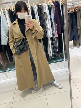 「AMERI」｜「アイテム（トレンチコート）」を使った、れーかさん（レディース・162cm）の春コーディネート