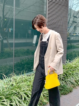 「SHENERY（シーナリー）のアイテム（ノーカラージャケット）」を使った、GOTOU_171cmさん（レディース・171cm）の冬コーディネート