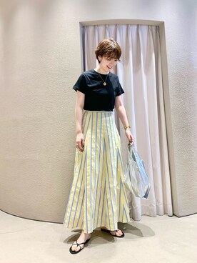 「ブラックTシャツ」｜GOTOU_171cmさん（レディース・171cm）の夏コーディネート