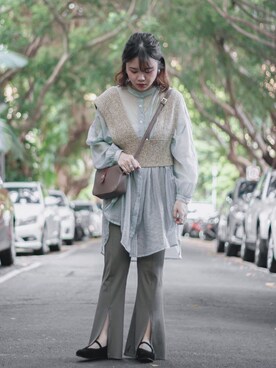 「Furryrate（ファーリーレート）のアイテム（パンツ）」を使った、Minミンミンさん（レディース・151cm）の夏コーディネート