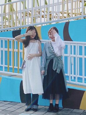 「Heather（ヘザー）のサイドスリットスケチュニックシャツ　885763（シャツ/ブラウス）」を使った、Minミンミンさん（レディース・151cm）の秋コーディネート