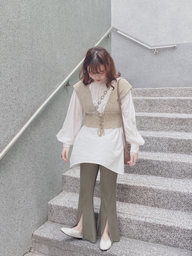 「Furryrate（ファーリーレート）のアイテム（パンツ）」を使った、Minミンミンさん（レディース・151cm）の秋コーディネート