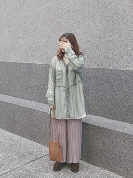 「Heather（ヘザー）のサイドスリットスケチュニックシャツ　885763（シャツ/ブラウス）」を使った、Minミンミンさん（レディース・151cm）の冬コーディネート