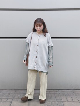 「Heather（ヘザー）のサイドスリットスケチュニックシャツ　885763（シャツ/ブラウス）」を使った、Minミンミンさん（レディース・151cm）の春コーディネート