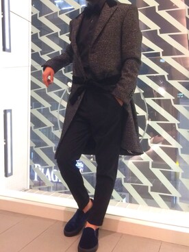 「ベロア」｜「アイテム（トレンチコート）」を使った、tamanegi_sanさん（メンズ・173cm）の秋コーディネート