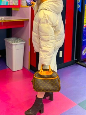 「AS KNOW AS PINKY（アズノゥアズピンキー）のアイテム（ダウンジャケット/コート）」を使った、zunさん（レディース・159cm）の春コーディネート