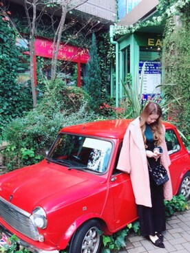 「RETRO GIRL（レトロガール）のアイテム（チェスターコート）」を使った、Mayu さん（レディース・162cm）の冬コーディネート