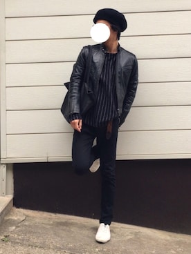 「GRL（グレイル）のアイテム（ハンチング/ベレー帽）」を使った、Mihaさん（メンズ・170cm）の春コーディネート