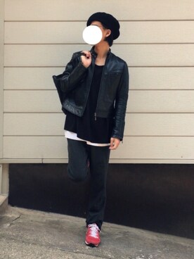 「GRL（グレイル）のアイテム（ハンチング/ベレー帽）」を使った、Mihaさん（メンズ・170cm）の春コーディネート