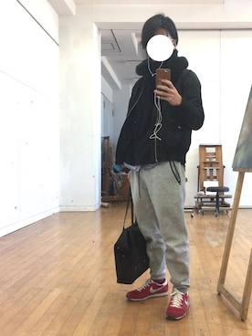 「STUDIOUS（ステュディオス）のアイテム（トートバッグ）」を使った、Mihaさん（メンズ・170cm）の冬コーディネート