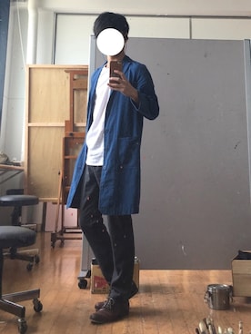 「niko and...（ニコアンド）のアイテム（チェスターコート）」を使った、Mihaさん（メンズ・170cm）の春コーディネート