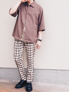 「AURALEE」｜よしおさん（メンズ・175cm）の秋コーディネート