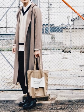「417 by EDIFICE」｜「アイテム（ジャケット/アウター）」を使った、よしおさん（メンズ・175cm）の冬コーディネート