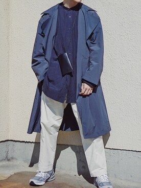 「niko and...（ニコアンド）のアイテム（トレンチコート）」を使った、よしおさん（メンズ・175cm）の春コーディネート