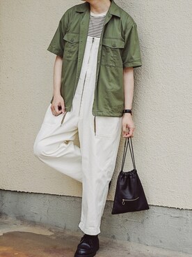 「niko and ...」｜「アイテム（オールインワン・サロペット）」を使った、よしおさん（メンズ・175cm）の春コーディネート
