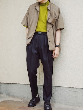 「BASISBROEK（バシスブルック）のアイテム（トップス）」を使った、よしおさん（メンズ・175cm）の夏コーディネート