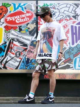 「palace」｜「アイテム（キャップ）」を使った、ジェロニモさん（メンズ・170cm）の夏コーディネート