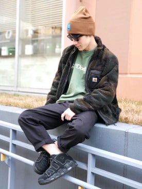 「Carhartt WIP（カーハートダブリューアイピー）のアイテム（その他アウター）」を使った、ジェロニモさん（メンズ・170cm）の冬コーディネート