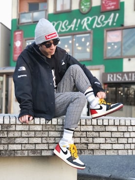 「アイテム（マウンテンパーカー）」を使った、ジェロニモさん（メンズ・170cm）の冬コーディネート