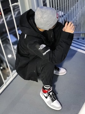 「アイテム（マウンテンパーカー）」を使った、ジェロニモさん（メンズ・170cm）の冬コーディネート