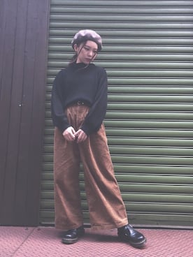 「アイテム（ハンチング/ベレー帽）」を使った、びきさん（レディース・152cm・10代）の秋コーディネート