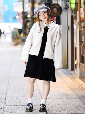 「アイテム（キャスケット）」を使った、びきさん（レディース・152cm・10代）の秋コーディネート