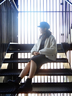 「アイテム（キャスケット）」を使った、びきさん（レディース・152cm・10代）の冬コーディネート