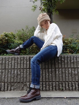 「アイテム（ニットキャップ/ビーニー）」を使った、びきさん（レディース・152cm・10代）の冬コーディネート