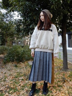 「アイテム（ハンチング/ベレー帽）」を使った、びきさん（レディース・152cm・10代）の冬コーディネート