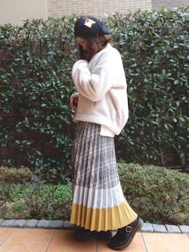 「アイテム（ハンチング/ベレー帽）」を使った、びきさん（レディース・152cm・10代）の冬コーディネート