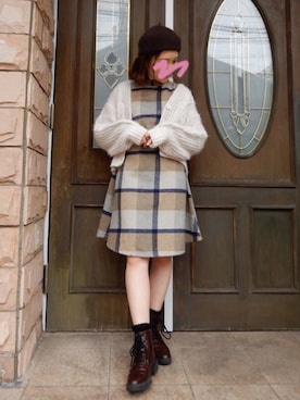 「アイテム（ハンチング/ベレー帽）」を使った、びきさん（レディース・152cm・10代）の春コーディネート