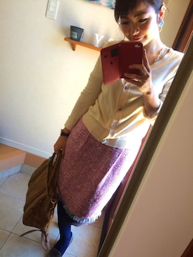 「NINE WEST（ナインウエスト）のアイテム（バッグ）」を使った、ゆみちょりさん（レディース・161cm）の冬コーディネート