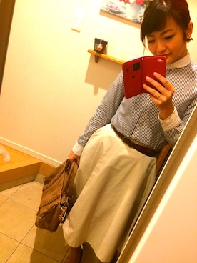 「NINE WEST（ナインウエスト）のアイテム（バッグ）」を使った、ゆみちょりさん（レディース・161cm）の冬コーディネート