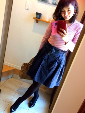 「NINE WEST（ナインウエスト）のアイテム（バッグ）」を使った、ゆみちょりさん（レディース・161cm）の冬コーディネート