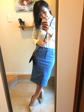 「NINE WEST（ナインウエスト）のアイテム（パンプス）」を使った、ゆみちょりさん（レディース・163cm）の春コーディネート
