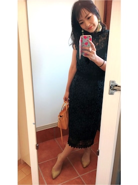 「RANDA（ランダ）の3E/ストレスフリー/サイドオープンパンプス（パンプス）」を使った、ゆみちょりさん（レディース・163cm）の春コーディネート
