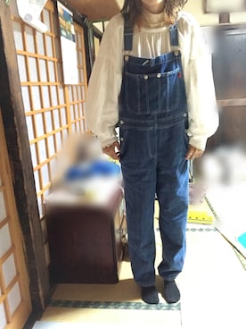 「秋のマイ旬スタイル」｜「アイテム（サロペット/オーバーオール）」を使った、小太郎♡さん（レディース・166cm）の秋コーディネート