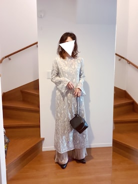 「レースワンピース」｜「アイテム（その他アウター）」を使った、小太郎♡さん（レディース・166cm）の冬コーディネート