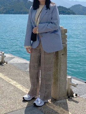 「西裝外套」｜「アイテム（スラックス）」を使った、Rei  Tungさん（レディース・153cm）の冬コーディネート