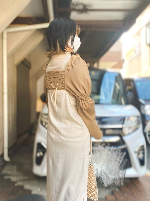 KISHIDAMIKI shirring sleeve (beige) - シャツ/ブラウス(長袖/七分)