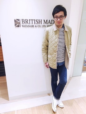 「LAVENHAM（ラベンハム）のアイテム（その他アウター）」を使った、とちぼりさん（メンズ・176cm）の冬コーディネート