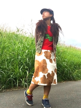 「enjoi（エンジョイ）のアイテム」を使った、じぞうさん（レディース・155cm）の秋コーディネート