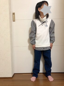 「Moujonjon（ムージョンジョン）のアイテム（デニムパンツ）」を使った、Seenaa☆Tsuuguu☆ さん（キッズ・110cm）の冬コーディネート