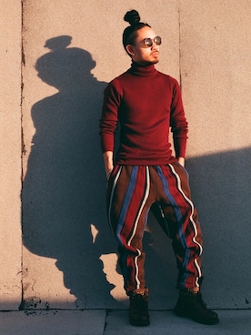 「stripes」｜Jeff Donnaさん（メンズ・160cm）の春コーディネート