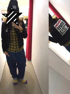 「バイトコーデ」｜「アイテム（ジャケット/アウター）」を使った、みゅうさん（レディース・160cm）の冬コーディネート
