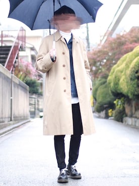 「バーバリー」｜「アイテム（ハンチング/ベレー帽）」を使った、ししょー🎤さん（メンズ・168cm）の秋コーディネート