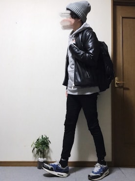 「AZUL by moussy（アズールバイマウジー）のアイテム（ブルゾン）」を使った、ししょー🎤さん（メンズ・168cm）の冬コーディネート