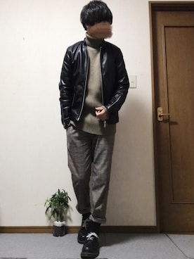 「AZUL by moussy（アズールバイマウジー）のアイテム（ブルゾン）」を使った、ししょー🎤さん（メンズ・168cm）の冬コーディネート